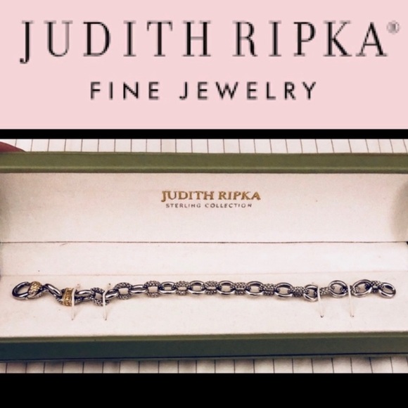Judith Ripka Jewelry - JUDITH RIPKA Oval Link Bracelet Silver/18kt Gold
